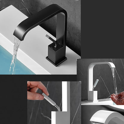 Modern Metal Waterfall Spout Widespread Basin Faucet