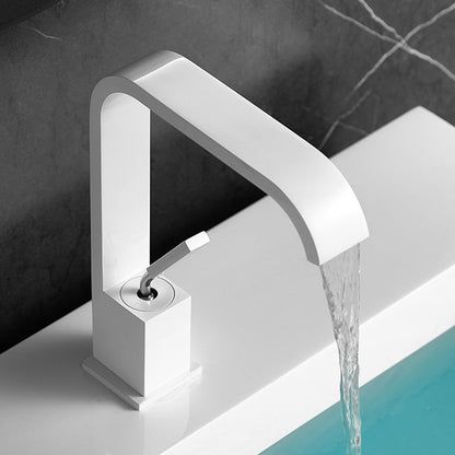 Modern Metal Waterfall Spout Widespread Basin Faucet