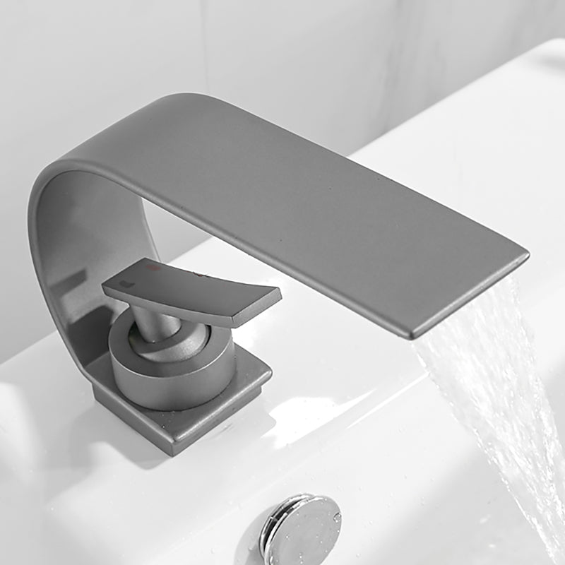 Modern Metal Waterfall Spout Widespread Basin Faucet