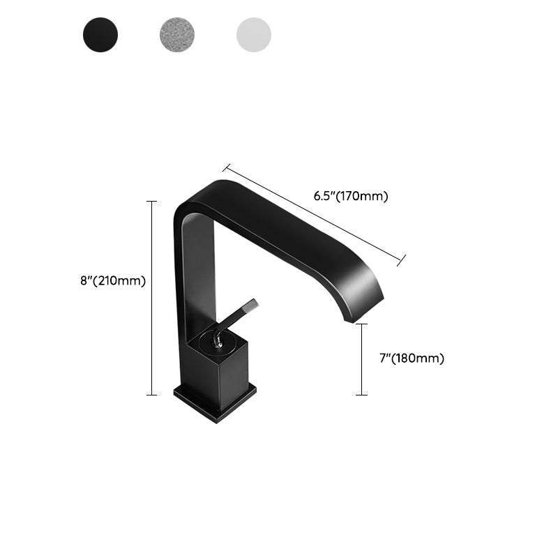 Modern Metal Waterfall Spout Widespread Basin Faucet