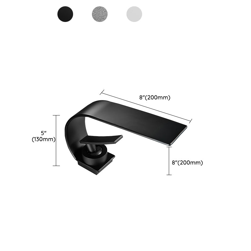 Modern Metal Waterfall Spout Widespread Basin Faucet
