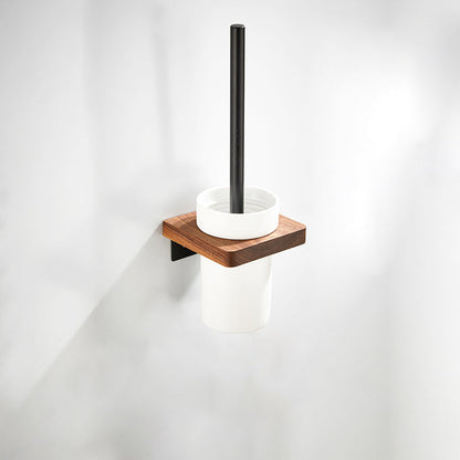 BowLift | 7-piece toilet accessory set made of solid wood and metal