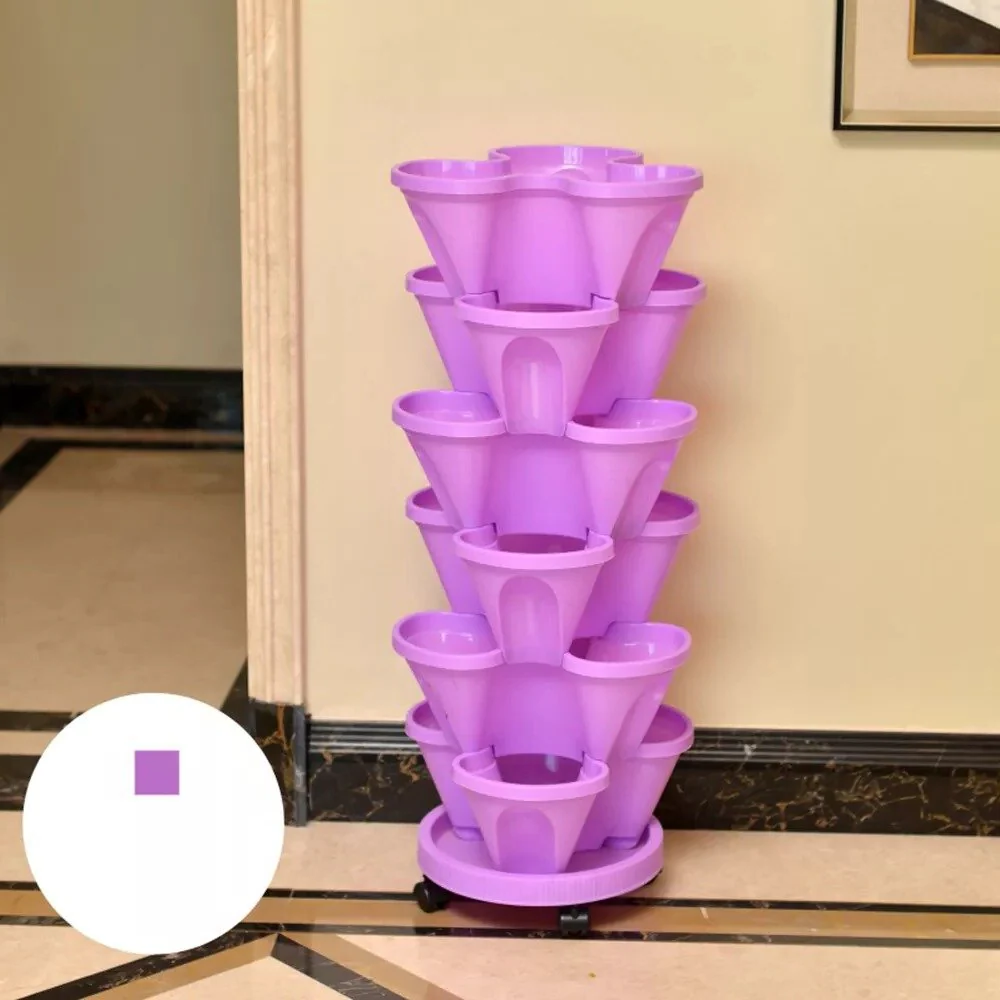 BowLift | Stackable Plants Pot - 6 Trays+ Wheel Tray