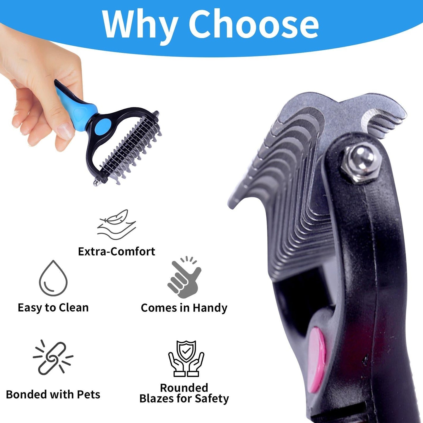 Double-sided pet grooming brush - End the hair chaos and enjoy quiet, cozy cuddle hours | Kalsten