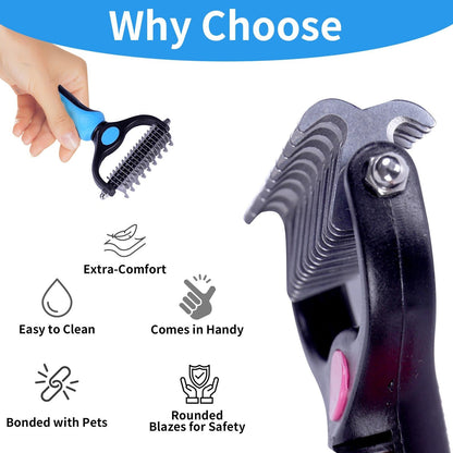 Double-sided pet grooming brush - End the hair chaos and enjoy quiet, cozy cuddle hours | Kalsten