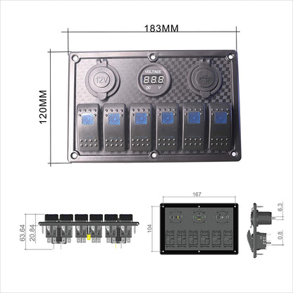 Skanto | 6-Way Rocker Switch Panel