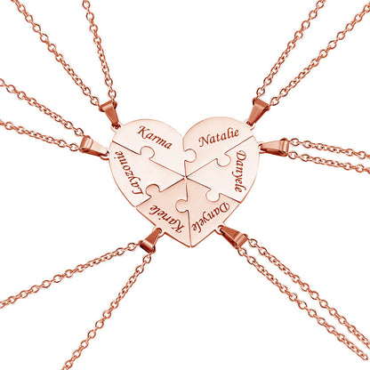 BowLift | Personalized Family Heart Puzzle Necklace