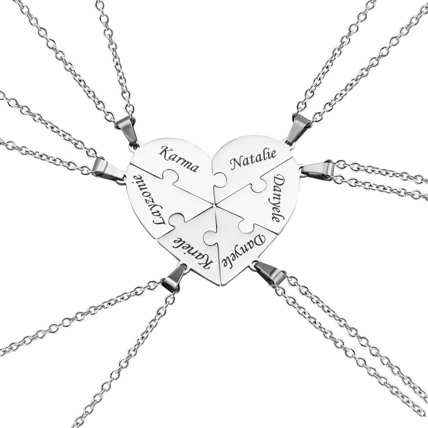 BowLift | Personalized Family Heart Puzzle Necklace