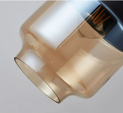 Skanto | Hand-Blown Glass & Wood Pendant Lamp Adjustable