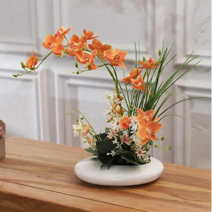 Frendorf | OrchidElegance Artificial Orchid Assortment – Lifelike Flower Arrangement in a Modern Vase