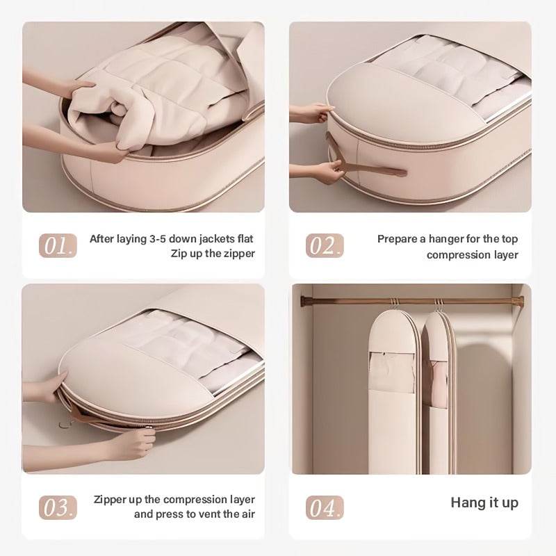 Skanto | Space-Saving Hanging Garment Bag with Self-Compressing Zipper