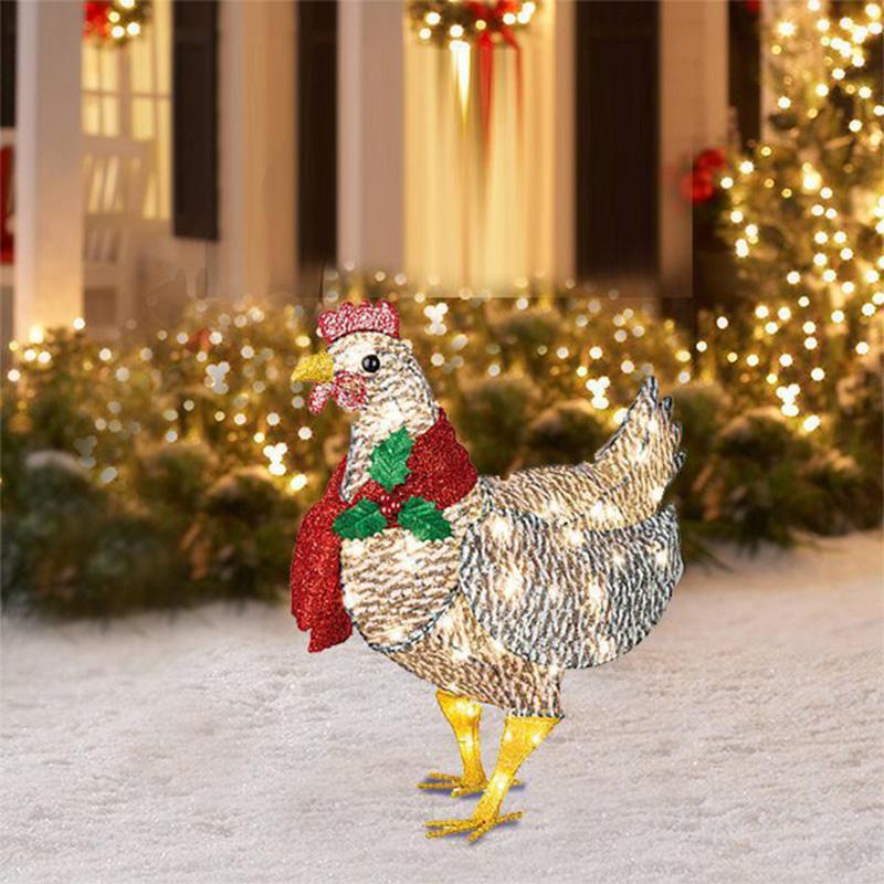 Skanto | Light-Up Chicken with Scarf Christmas Decoration