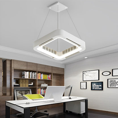 Skanto | Modern bladeless ceiling fan with LED lighting and chandelier