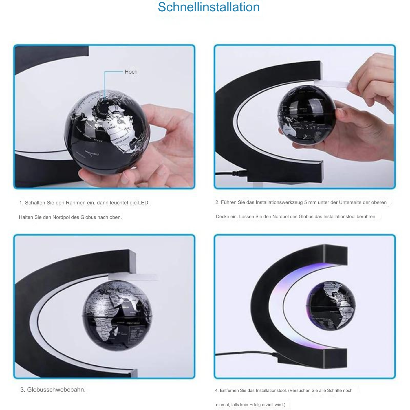 Skanto | Armstrong | Magnetic Levitation Floating Globe Lamp with LED World Map