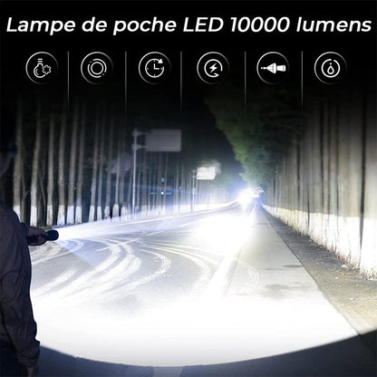 Tactical rechargeable laser LED flashlight | Bowlift