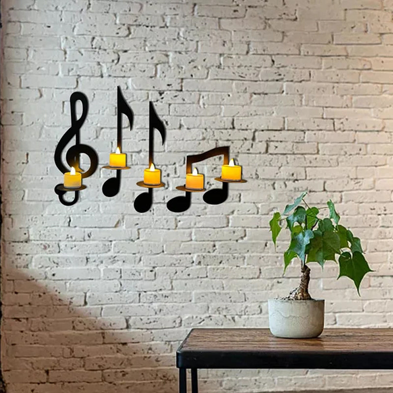 Black Music Note Wall Light Bowlift