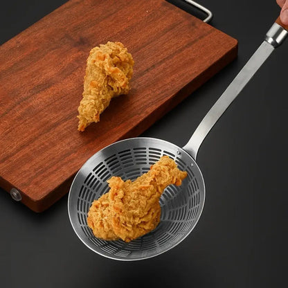 BowLift | Stainless Steel Wooden Strainer Ladle