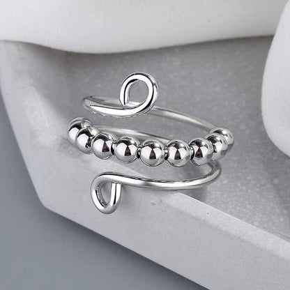 Drive away your fear circle bead fidget ring
