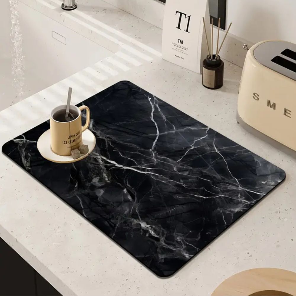 BowLift | Marble Print Dish Drying Mat