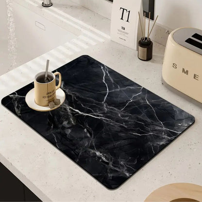 BowLift | Marble Print Dish Drying Mat