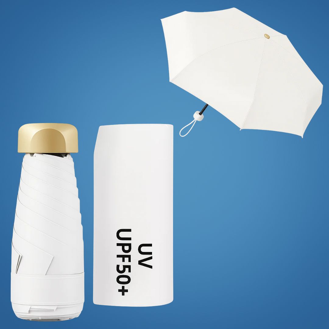 UrbanBrolly | Mini foldable umbrella UV – Sun protection UPF 50+ – Water-repellent – Lightweight and pocket-friendly for travel use Karnz