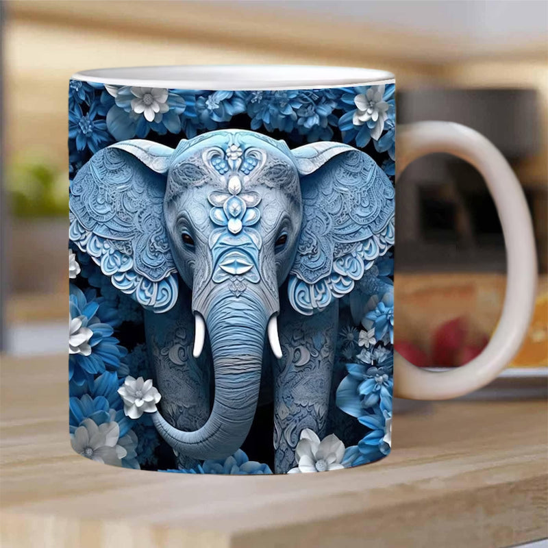 3D Elephant Flower Mug | Karnz