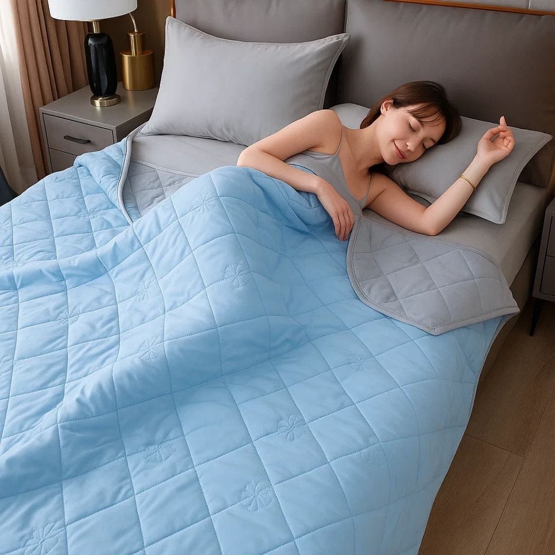 SilkCool | Cooling Blanket – Instant Cooling Comfort – Hypoallergenic Silk Fiber – Overheating Prevention – Relief for Night Sweats and Sensitive Skin Karnz