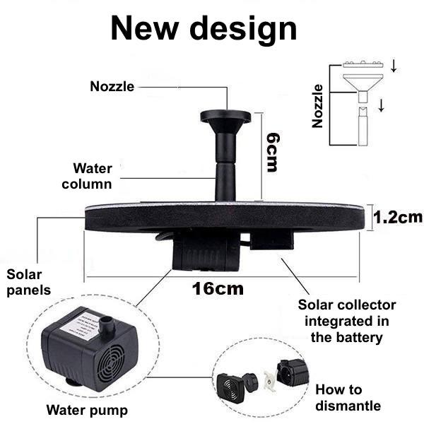 BowLift | Solar Bionic Fountain for Gardens Birth Bath for Floor / Ground