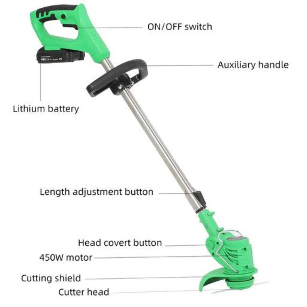Skanto | Cordless String Trimmer with Adjustable Cutting Width for Lawn Care & Garden Maintenance