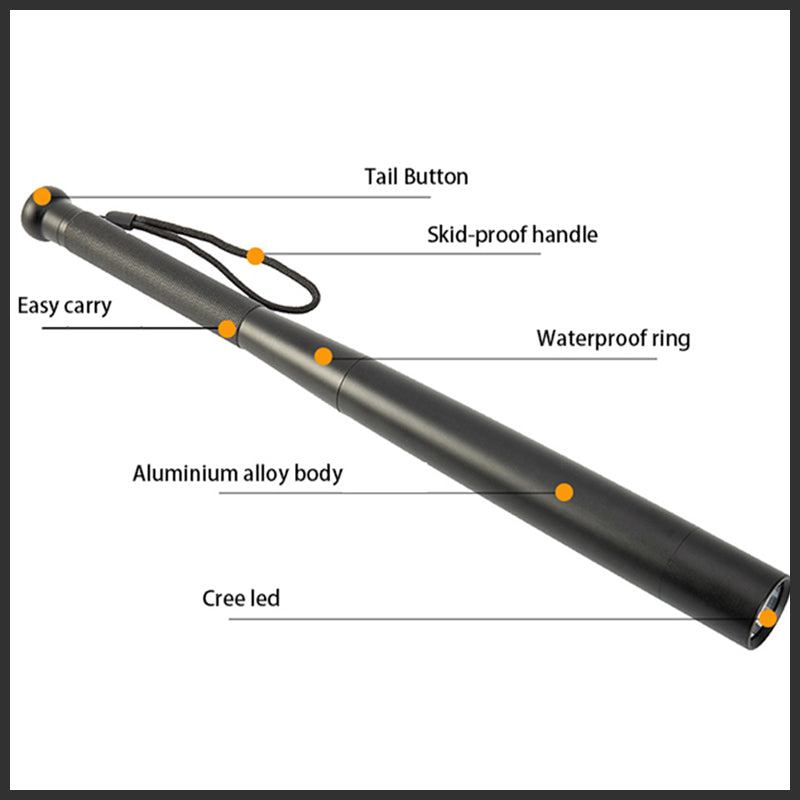 BowLift | Baseball Bat Shaped LED Flashlight | Aluminum Alloy, 3 Lighting Modes | Emergency & Utility Use