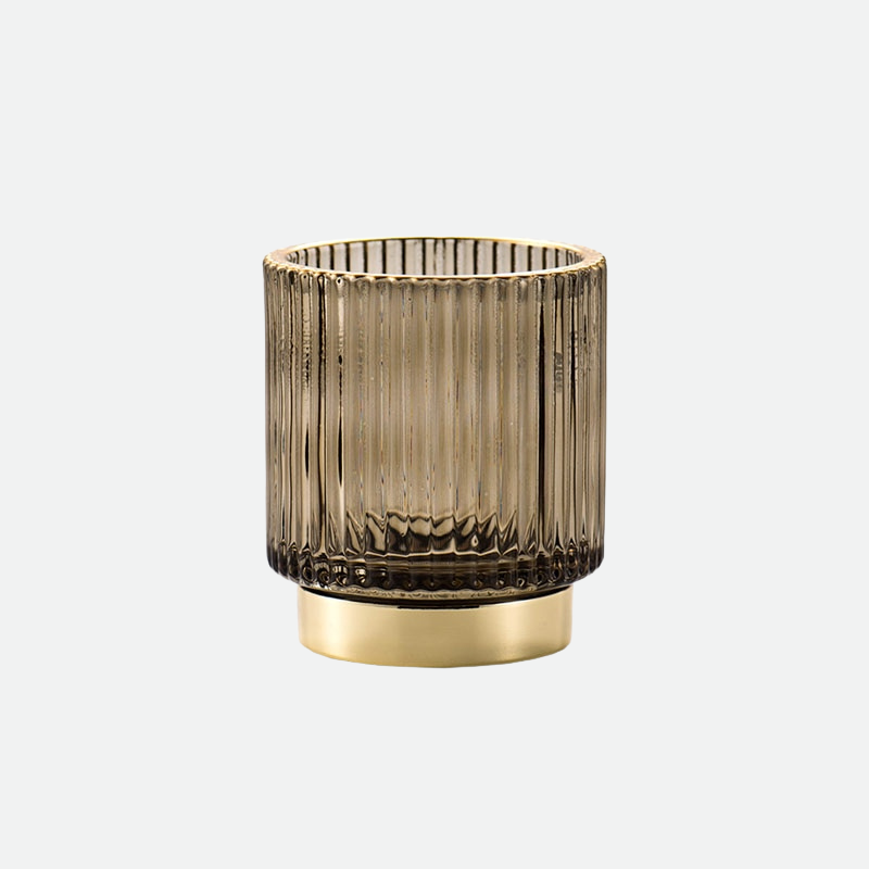 Skanto | Elise Gold Foil Glass Makeup Holder & Organizer