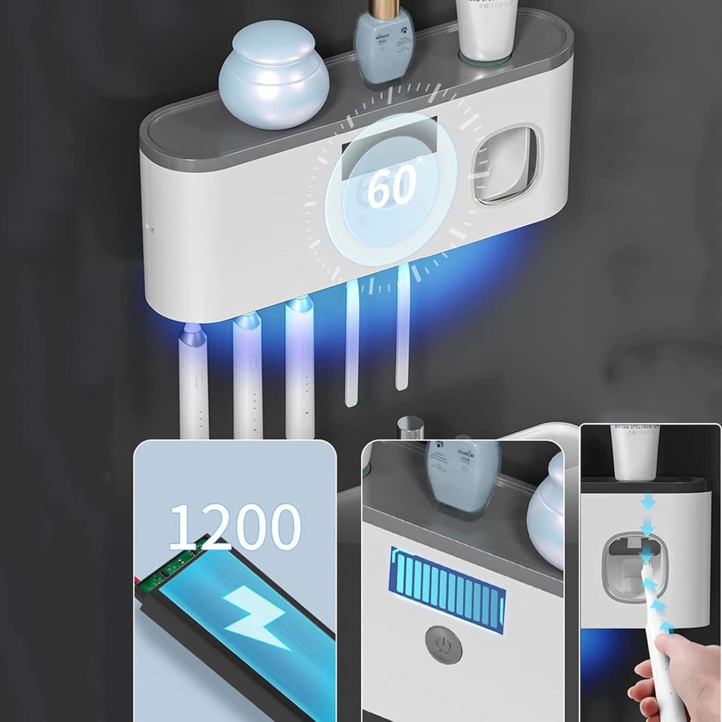 BowLift | Smart Toothbrush Holder for Bathroom with UV Sterilizer