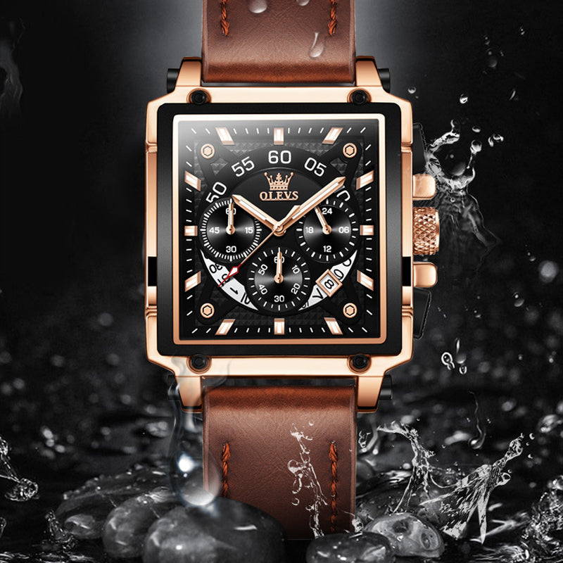 Olevs® Luminous Luxury Square Business Automatic Mechanical Watch | Bowlift