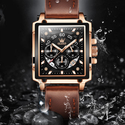Olevs® Luminous Luxury Square Business Automatic Mechanical Watch | Bowlift