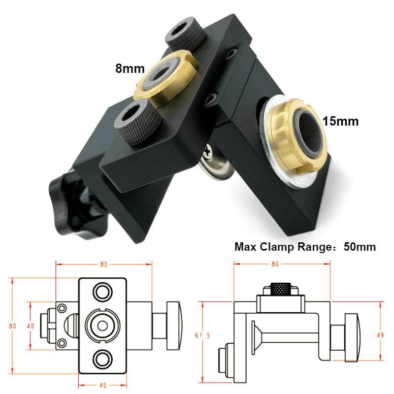 Skanto | 3-in-1 Adjustable Woodworking Drill Locator Clamp Tool