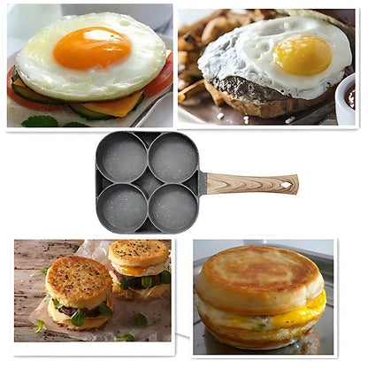 Skanto | Four-Hole Egg Pan, Breakfast Omelette Household Frying Pan Non-Stick Pan