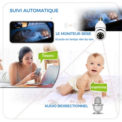 Wireless Wi-Fi Security Camera with Light Bulb | Karnz