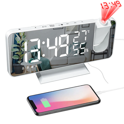 BowLift | Eindhoven Astronatic | The Best Alarm Clock with LED Screen - 180° Projector - USB Charger