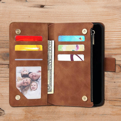 Skanto | Multi-card Zipper Pocket Leather Case for iPhone