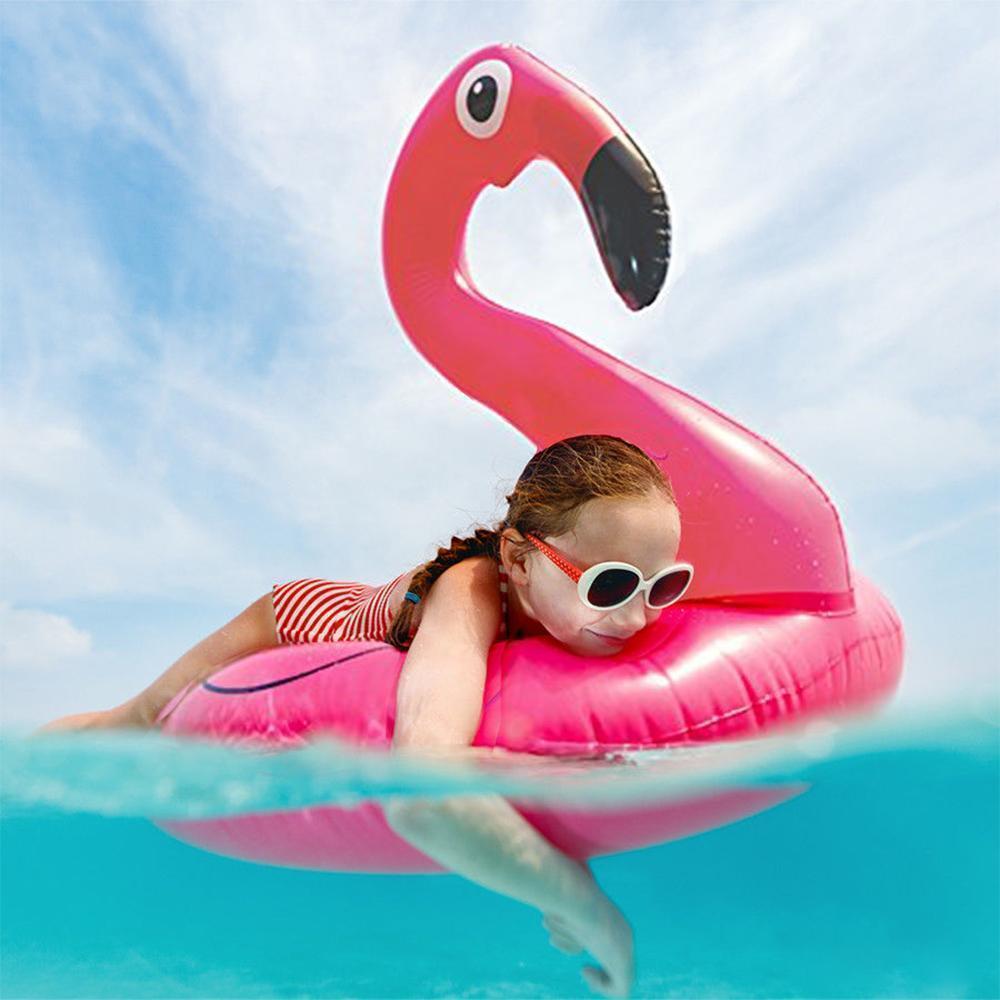 Inflatable flamingo pool swim ring