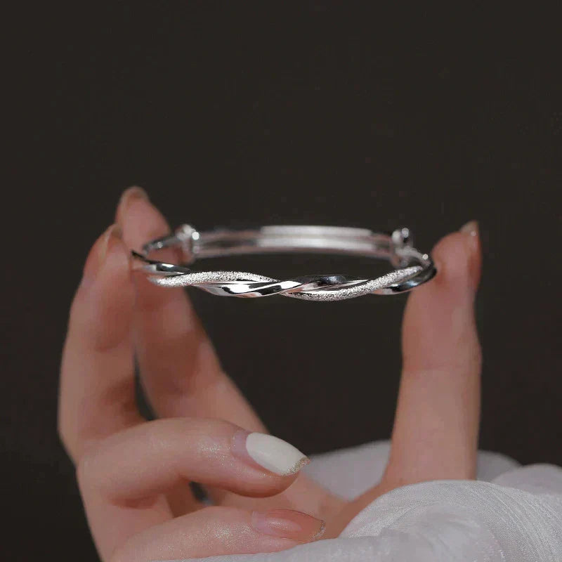 Elegant Woven Silver Bracelet