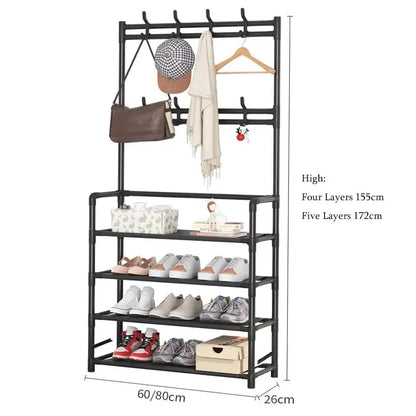 Skanto Multifunctional 5-Tier Shoe Rack with Clothes Shelf Skanto