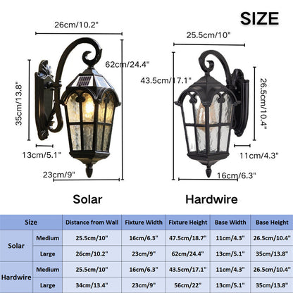 Skanto | Skanto Solar Waterproof Outdoor Wall Lamp | Vintage Design with Remote Control for Porch, Patio & Garden