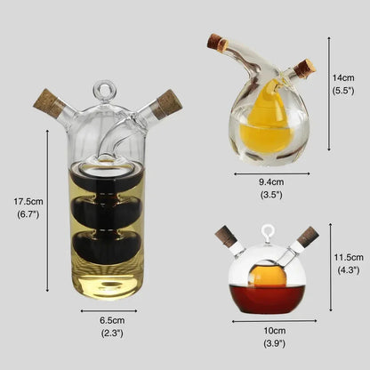BowLift | Oil & Vinegar Dispenser – Double Glass Bottle for Stylish Serving & Storing
