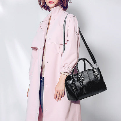 New handbags made of Boston oil wax leather, large soft leather tote bag