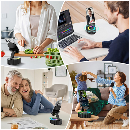 BowLift | 360° Adjustable Phone Stand with Built-in Bluetooth Speaker
