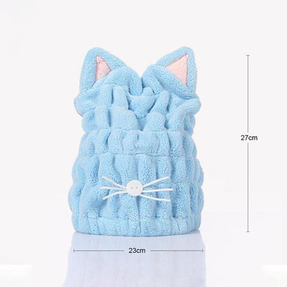 BowLift | Cute Cat Ears Hair-drying Towel Bath Cap