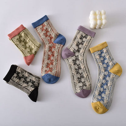 Skanto | Women's Floral Cotton Socks (10 Pairs)