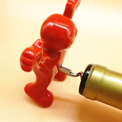 Happy Man Corkscrew - Bottle Opener, & Wine Stopper | Bowlift