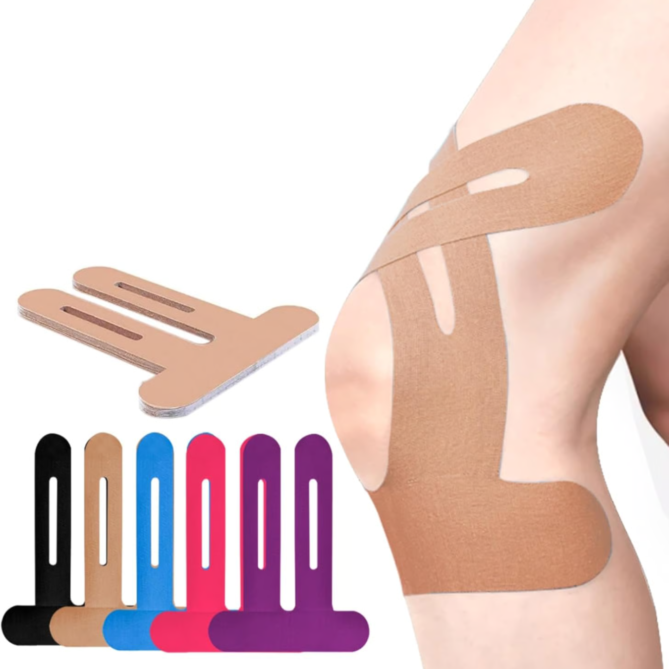 Knee Tape FlexiSupport – Pre-cut Kinesiology Tape for Direct Support | Skanto